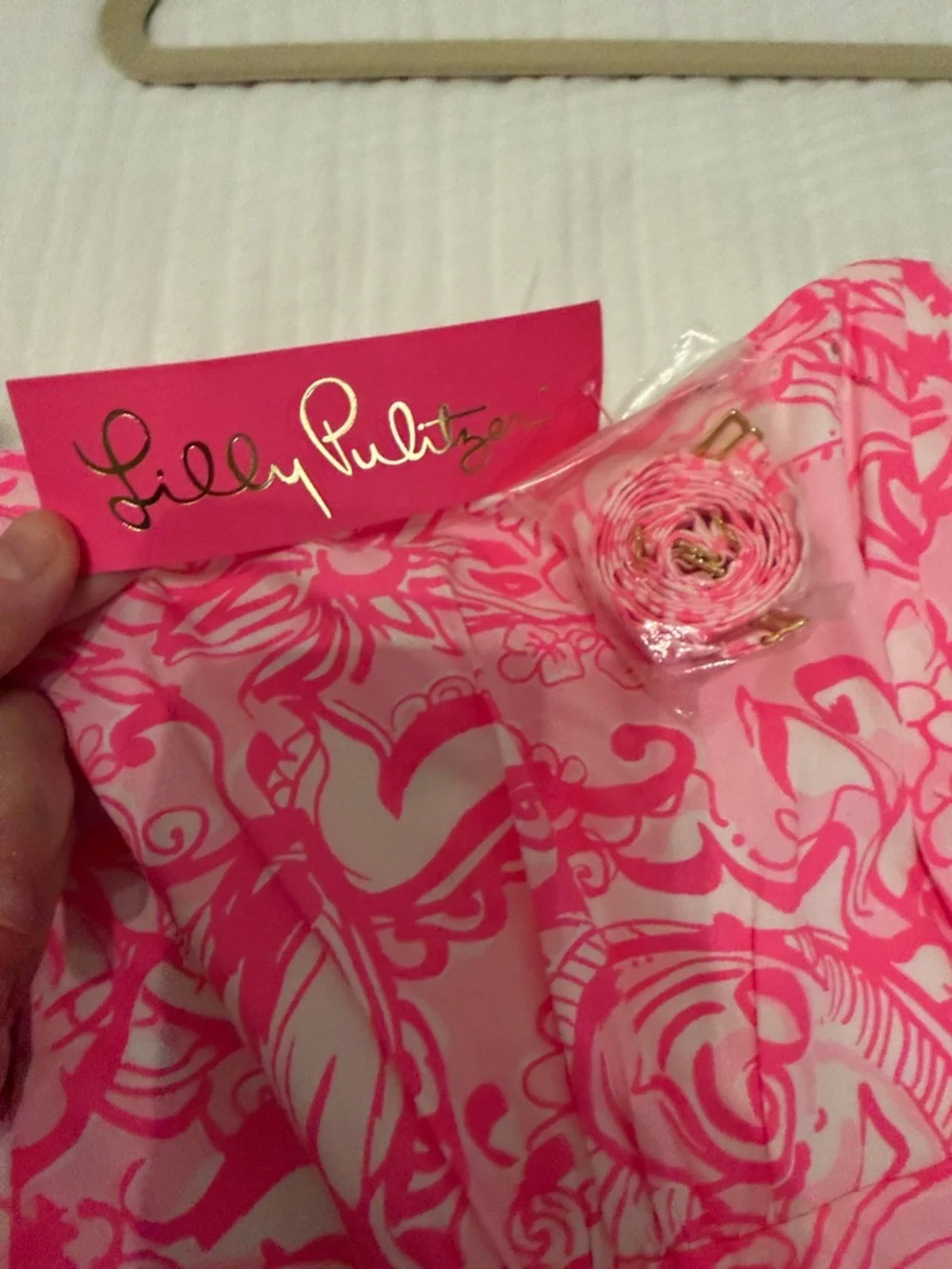Lilly Pulitzer Pink & White Blossom Strapless Dress - Picture 3 of 4